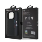 BMW iPhone 16 Pro Max Backcover hoesje Perforated Tricolor Detail Line - Zwart - Afbeelding 5
