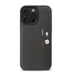 BMW iPhone 16 Pro Max Backcover hoesje Perforated Tricolor Detail Line - Grijs - Afbeelding 3