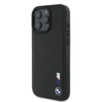 BMW iPhone 16 Pro Max Backcover hoesje Smooth Rubber Logo - Zwart - Afbeelding 2