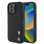 BMW iPhone 16 Pro Max Backcover hoesje Smooth Rubber Logo - Zwart
