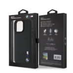 BMW iPhone 16 Pro Max Backcover hoesje Smooth Rubber Logo - Zwart - Afbeelding 7