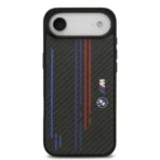 BMW iPhone 17 Air Backcover hoesje - MagSafe Kevlar Case With Printed Tricolor & Metal Logos - Zwart - Image 4