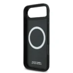 BMW iPhone 17 Air Backcover hoesje - MagSafe - PU Leather Case With Tricolor Slanted Stripes & Metal Logos - Grijs - Image 6