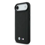 BMW iPhone 17 Air Backcover hoesje - MagSafe - Quilted Leather Case With Metal Logo - Zwart - Image 4