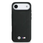 BMW iPhone 17 Air Backcover hoesje - MagSafe - Quilted Leather Case With Metal Logo - Zwart - Image 3