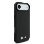 BMW iPhone 17 Air Backcover hoesje - MagSafe - Quilted Leather Case With Metal Logo - Zwart - Image 2