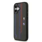 BMW iPhone 17 Backcover hoesje - MagSafe Kevlar Case With Printed Tricolor & Metal Logos - Zwart - Image 3