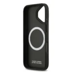 BMW iPhone 17 Backcover hoesje - MagSafe - PU Leather Case With Tricolor Slanted Stripes & Metal Logos - Grijs - Image 5