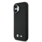 BMW iPhone 17 Backcover hoesje - MagSafe - Quilted Leather Case With Metal Logo - Zwart - Image 4
