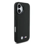 BMW iPhone 17 Backcover hoesje - MagSafe - Quilted Leather Case With Metal Logo - Zwart - Image 2