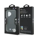 BMW iPhone 17 Backcover hoesje - MagSafe - Quilted Leather Case With Metal Logo - Zwart - Image 6