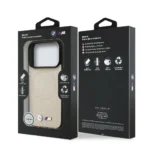 BMW iPhone 17 Pro Backcover hoesje - MagSafe - Full Wrapped Leather Case With Metal Logos - Grijs - Afbeelding 7