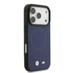 BMW iPhone 17 Pro Backcover hoesje - MagSafe - Full Wrapped Leather Case With Metal Logos - Navy - Image 6