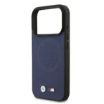 BMW iPhone 17 Pro Backcover hoesje - MagSafe - Full Wrapped Leather Case With Metal Logos - Navy - Image 5