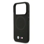 BMW iPhone 17 Pro Backcover hoesje - MagSafe - Full Wrapped Leather Case With Metal Logos - Zwart - Image 5