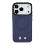 BMW iPhone 17 Pro Backcover hoesje - MagSafe - Full Wrapped Leather Case With Metal Logos - Navy - Image 2