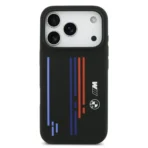 BMW iPhone 17 Pro Backcover hoesje - MagSafe - Liquid Silicone Case With Printed Multi-Tricolor - Zwart - Image 4