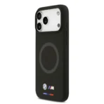 BMW iPhone 17 Pro Max Backcover hoesje - MagSafe - Liquid Silicone Case With Metal Logos - Zwart - Image 4
