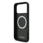BMW iPhone 17 Pro Backcover hoesje - MagSafe - Seat Shaped Leather Case With Metal Logos - Zwart - Afbeelding 7