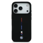 BMW iPhone 17 Pro Max Backcover hoesje - MagSafe - Liquid Silicone Case With Printed Tricolor - Zwart - Image 3