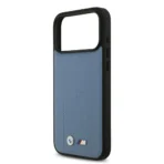 BMW iPhone 17 Pro Max Backcover hoesje - MagSafe - Quilted Leather Case With Metal Logo - Blauw - Image 6