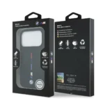 BMW iPhone 17 Pro Max Backcover hoesje - MagSafe - Liquid Silicone Case With Printed Tricolor - Zwart - Image 8