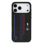 BMW iPhone 17 Pro Backcover hoesje - MagSafe Kevlar Case With Printed Tricolor & Metal Logos - Zwart - Afbeelding 4