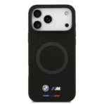 BMW iPhone 17 Pro Max Backcover hoesje - MagSafe - Liquid Silicone Case With Metal Logos - Zwart - Image 3