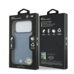 BMW iPhone 17 Pro Max Backcover hoesje - MagSafe - Quilted Leather Case With Metal Logo - Blauw - Image 8