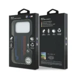 BMW iPhone 17 Pro Max Backcover hoesje - MagSafe - Liquid Silicone Case With Printed Multi-Tricolor - Zwart - Image 7