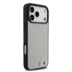 BMW iPhone 17 Pro Max Backcover hoesje - MagSafe - Seat Shaped Leather Case With Metal Logos - Grijs - Afbeelding 2