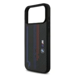 BMW iPhone 17 Pro Backcover hoesje - MagSafe Kevlar Case With Printed Tricolor & Metal Logos - Zwart - Afbeelding 6