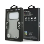 BMW iPhone 17 Pro Max Backcover hoesje - MagSafe - Seat Shaped Leather Case With Metal Logos - Grijs - Afbeelding 7