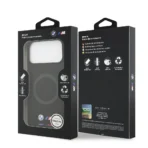 BMW iPhone 17 Pro Max Backcover hoesje - MagSafe - Liquid Silicone Case With Metal Logos - Zwart - Image 8