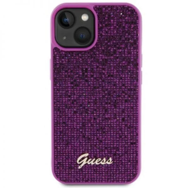 foto_add-232427-1-600x600-1.webp APPLE iPhone 15 ORIGINELE CASE GUESS DISCO METALEN HARDCASE FUCHSIA HOESJE - Image 1