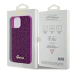 APPLE iPhone 15 ORIGINELE CASE GUESS DISCO METALEN HARDCASE FUCHSIA HOESJE - Image 2
