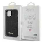 APPLE iPhone 15 ORIGINELE CASE GUESS DISCO METALEN HARDCASE ZWART HOESJE - Image 2