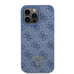APPLE iPhone 15 Pro Max ORIGINELE CASE GUESS – HARDCASE LEDER 4G DIAMANT DRIEHOEK BLAUW HOESJE - Afbeelding 3