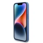 APPLE iPhone 15 Pro Max ORIGINELE CASE GUESS – HARDCASE LEDER 4G DIAMANT DRIEHOEK BLAUW HOESJE - Afbeelding 5