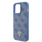 APPLE iPhone 15 Pro Max ORIGINELE CASE GUESS – HARDCASE LEDER 4G DIAMANT DRIEHOEK BLAUW HOESJE - Afbeelding 6
