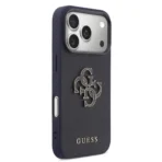 Guess 17 Pro Backcover hoesje - MagSafe - Saffiano Leather - 4G Resin Logo - Navy - Image 3