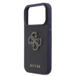 Guess 17 Pro Backcover hoesje - MagSafe - Saffiano Leather - 4G Resin Logo - Navy - Image 6