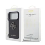 Guess 17 Pro Backcover hoesje - MagSafe - Saffiano Leather - 4G Resin Logo - Navy - Image 8