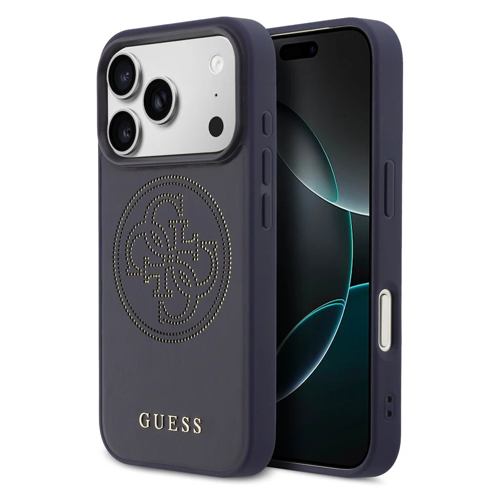 guess-guess-17-pro-max-backcover-hoesje-magsafe-4g.webp Guess 17 Pro Max Backcover hoesje - MagSafe - 4G Perforated Logo - Navy - Image 1