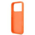 Guess 17 Pro Max Backcover hoesje - MagSafe - Saffiano Leather - 4G Resin Logo - Oranje - Image 6