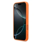 Guess 17 Pro Max Backcover hoesje - MagSafe - Saffiano Leather - 4G Resin Logo - Oranje - Image 5