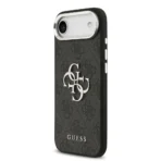 Guess iPhone 17 Air Backcover hoesje - 4G - Big Metal Logo - Silver Edge - Zwart - Afbeelding 4