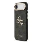 Guess iPhone 17 Air Backcover hoesje - 4G - Big Metal Logo - Gold Edge - Zwart - Image 4