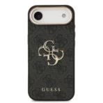 Guess iPhone 17 Air Backcover hoesje - 4G - Big Metal Logo - Gold Edge - Zwart - Image 3