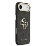 Guess iPhone 17 Air Backcover hoesje - 4G - Big Metal Logo - Gold Edge - Zwart - Image 2